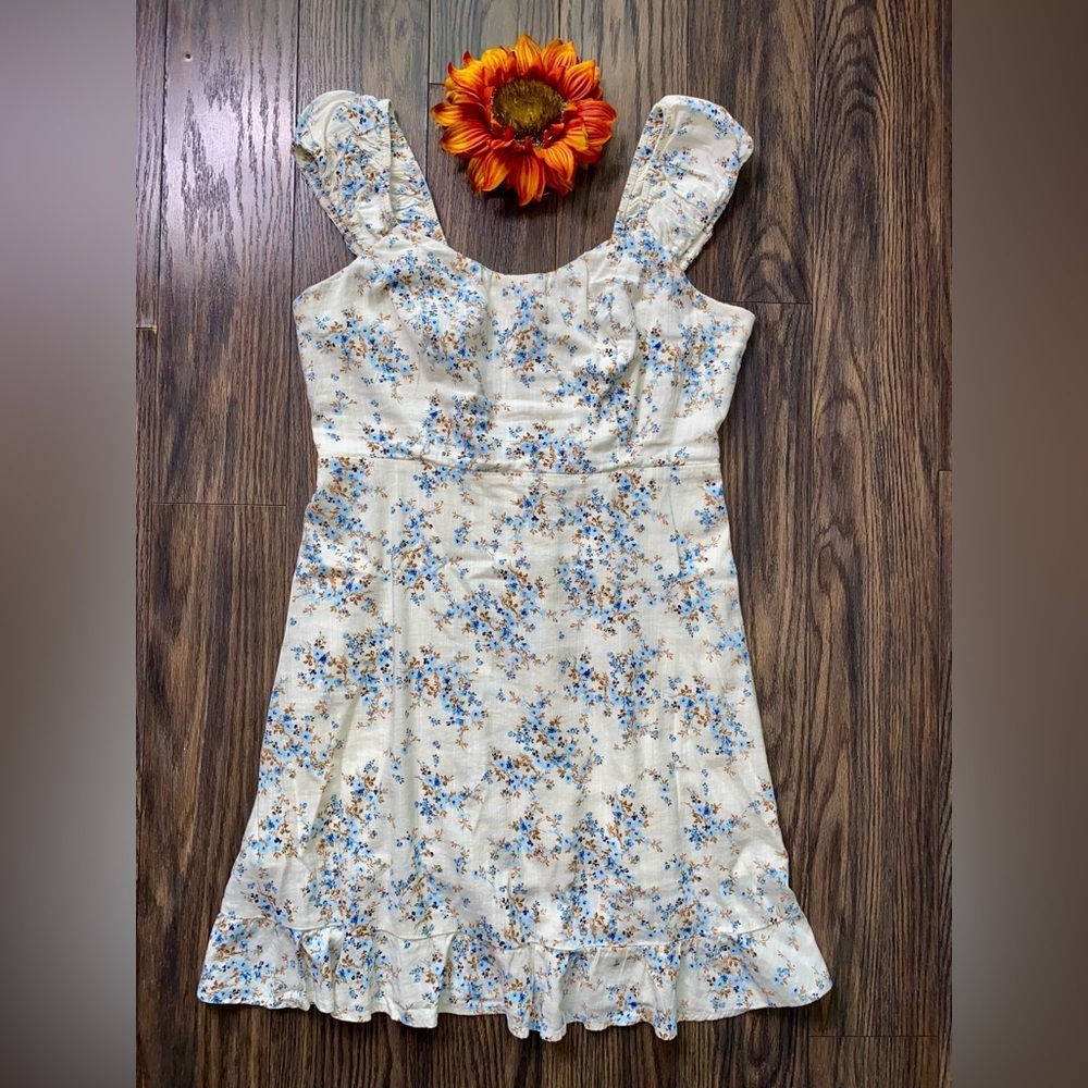 🦋B2G1🦋OLD NAVY Floral Cap Sleeve Fit & Flare Dress | MEDIUM - Picture 6 of 9
